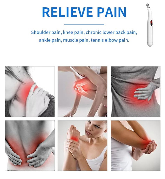 Jieluo Acupuncture Pen - Electronic Pain Relief Therapy 5-In-1 Mer Di N Energy Pulse Massage Pen Usb Energy Pen Pain Relief Tools s For Women & Men