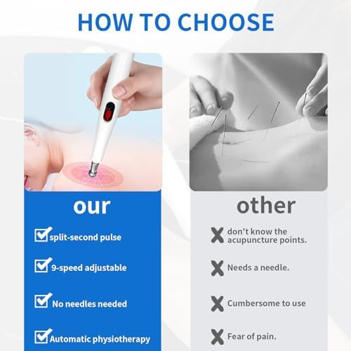Jieluo Acupuncture Pen - Electronic Pain Relief Therapy 5-In-1 Mer Di N Energy Pulse Massage Pen Usb Energy Pen Pain Relief Tools s For Women & Men