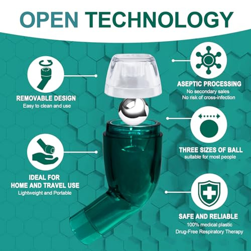 Nebuaksol Flutter Valve Breathing Exercise Device For Lungs, Portable Lung Exerciser & Mucus Clearance Device, Adjustable Resistance For Mucus Removal