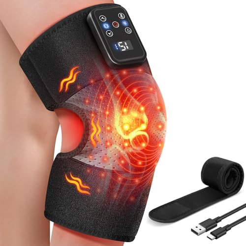 Masgre Red Light Therapy Knee Wrap With Vibration Massage, Cordless Knee Massager With Heat And Vibration For Pain Relief, s For Women Men, Brace For Knee/Joint/Elbow/Shoulder Pain Relief