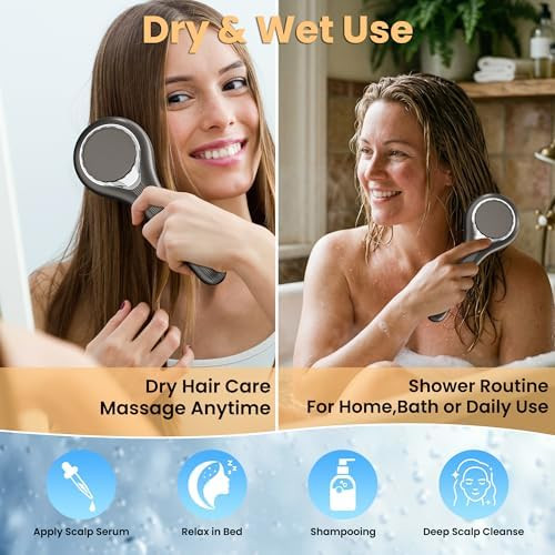 Lpdisplay 5-In-1 Hair Scalp Massager, Hair Growth Hair Oil Applicato, Additional Microcurrent + Negative Ions, Ipx7 Waterproof Design, Portable, Or Men & Women Home & Travel