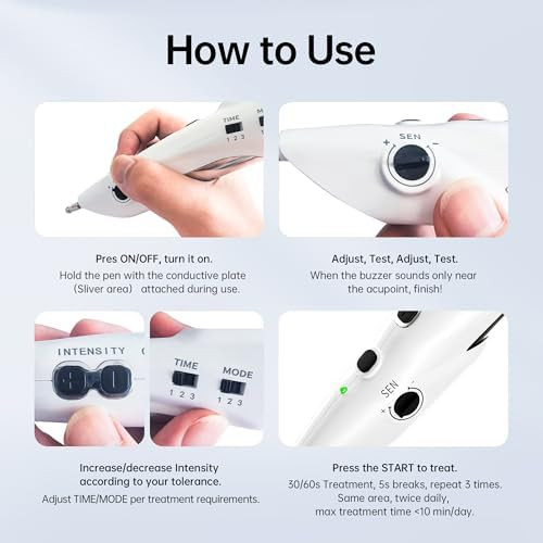 Leawell Electronic Acupuncture Pen Meridian Acupoints Finder Electric Acupressure Point Massage Pulse Therapy Tool For Pain Relief Rechargeable