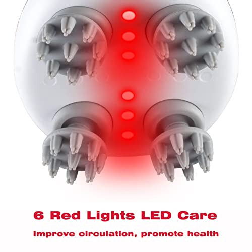 Mxm2Mxm Electric Scalp Massager With Red Light Therapy,Waterproof Head Massager With 108 Nodes,4 Modes,Wireless Charging To Relieve Deep Tissue Pressure