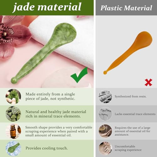 Ideayard Acupressure Pen, Jade Gua Sha Scraping Massage Tools, Acupuncture Pen For Point Treatment Therapy Pain Relief