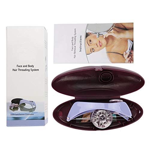 Kadimendium Facial Hair Threading Removal, Purple Facial Epilator Threading Hair Removal Epilator Abs Comfortable For Women(Glasses Boxed)