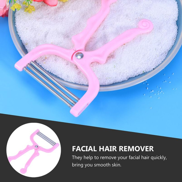 Healifty Manual Facial Hair Remover Epilator For Women, Portable Stainless Steel And Abs Hair Threader For Upper Lip, Chin, Cheeks, And Neck, Pink 2Pcs