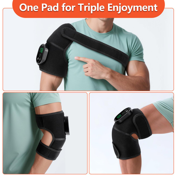 Edifolly Knee Massager With Heat And Vibration Massage For Pain, Heating Pad For Knee, Heated Knee Wrap Portable 2 Pack