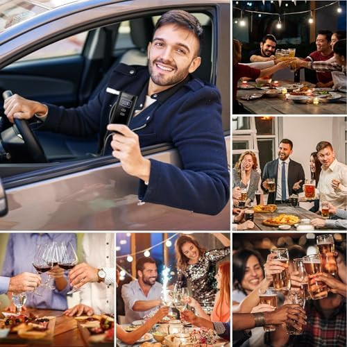 Homealexa Breathalyzer For Alcohol, Portable Alcohol Tester With Digital Bac Display, High Accuracy Sensor, 3-5S Fast Test, Personal Breathalyzer With 10 Mouthpieces For Home Party Use