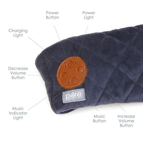 Pure Enrichment Wave Sound Therapy Eye Mask - Rechargeable Bluetooth Speakers, Light Blocking Design, Soft Micromink Fabric, 3 White Noise Sounds, And Adjustable Closure - Ideal For Travel