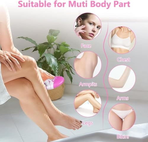 Morbex Green Epilator For Women, Smooth Glide Epilator Facial Hair Remover For Women With 2 Speed & Led Light, Electric Facial Hair Removal Suitable For Face, Bikini Areas, Underarms, Arms, Legs