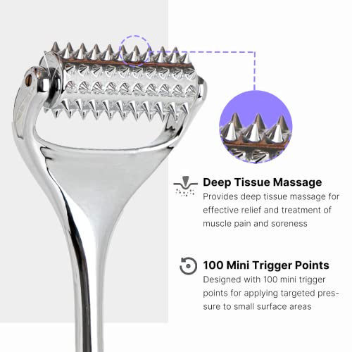 Qoowo Massage Roller, Acupuncture Roller For Muscle Pain Relief, Acupressure Massager - Deep Tissue Massage Tool For Hand, Foot, Neck, Arms, Thighs