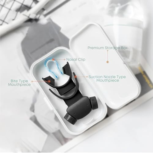 Lixada Advanced Breathing Trainer For Lung Capacity - 8-Level Adjustable Respiratory Exercise Device For Running, Swimming & Fitness With Case & Nose Clip(Black)