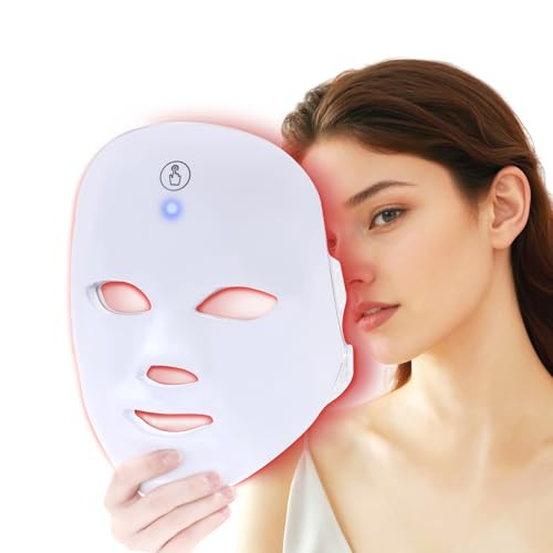 Knnknn Red Light Therapy For Face, Blue Led Light Therapy Mask, 7-1 Colors Led Facial Skincare Mask At Home, Usb Rechargeable, Cordless