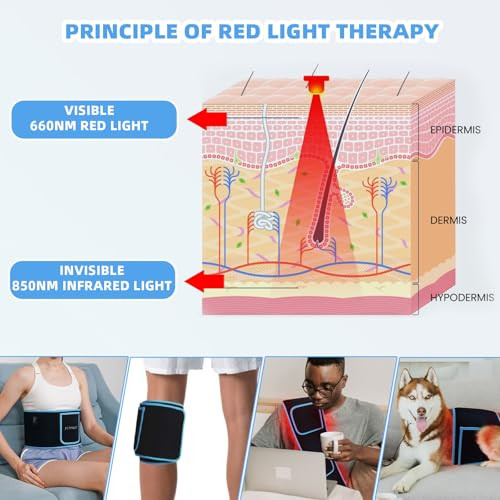 Feangli Red Light Therapy Infrared Light Therapy Belt For Body Waist Back Shoulder Leg Knee Muscle Relief, Led 660Nm 850Nm Wearable Large Red Light Belt With Timer Remote, Ideal For Woman Man