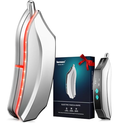 Kensen Heated Muscle Scraper Tool - Electric Fascial Knife For Deep Tissue Massage With Light-Care 4 Modes 3 Heating 3 Vibration Levels Soothing Whole Body Gua Sha Tool For Athletes Workers
