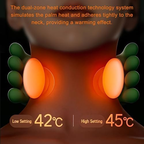 Otavilem Neck Massager With Heat, Shiatsu Neck And Back Massager With 4D Kneading,Simulated Human Hand Design Electric Deep Tissue Massage For Pain Relief And Muscle Relax