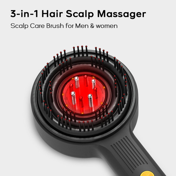 Macnjo 3 In 1Hair Scalp Massager - Oil Applicator Scalp Care Brush, Ipx7 Waterproof Electric Head Massager, Portable For Men & Women