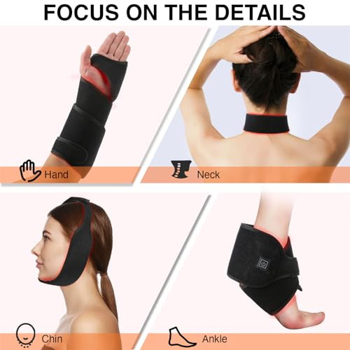 Hsypti Red Light Therapy Belt For Body, 37'' Cordless Red Infrared Light Wrap For Neck Chin Knee Ankle Hand Pain Relief, 660Nm & 850Nm With Pulse & Heating Modes