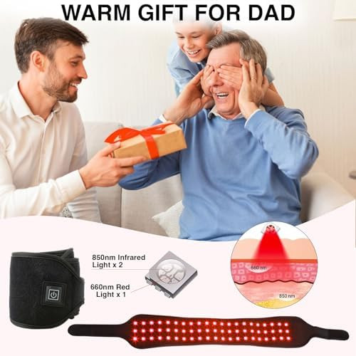 Hsypti Red Light Therapy Belt For Body, 37'' Cordless Red Infrared Light Wrap For Neck Chin Knee Ankle Hand Pain Relief, 660Nm & 850Nm With Pulse & Heating Modes