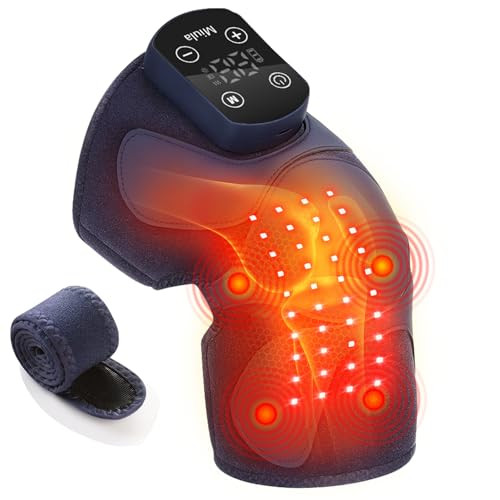 Miula Red Light Therapy & Vibration Massage Knee Brace Wireless Rechargeable With 660Nm&850Nm Light & Heating Function Relief For Knee Joint Elbow & Shoulder Pain Promotes Faster Recovery