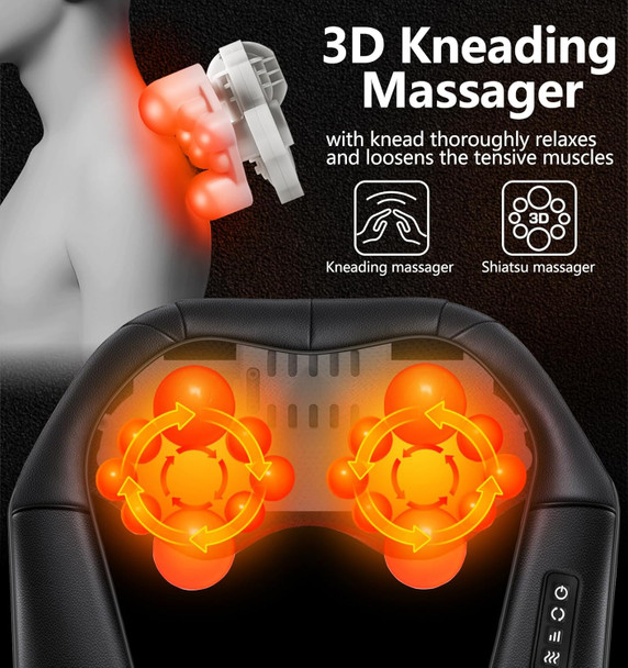 Magicmakers Neck Massager For Pain Relief Deep Tissue With Heat - Shiatsu Back And Shoulder Massage, Mothers Day s For Mom Wife Women Her, Dad Men Him, Christmas, Fathers Day, Plug-In Use For Home Office Car