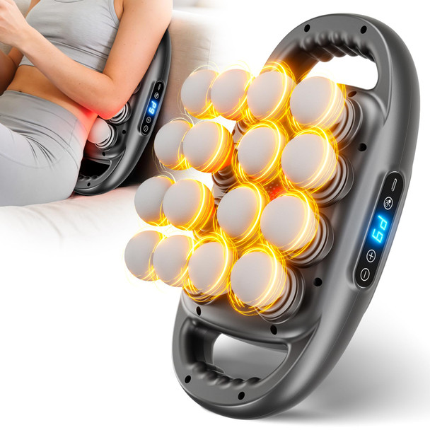 Pemucen 16 Head Massage Gun Deep Tissue, Quiet Back Massager For Pain Relief Deep Tissue With 9 Modes And 9 Intensities For Back, Shoulders, Arm, Legs, Foot, Body