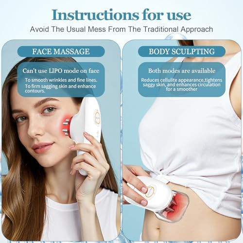 Huixinline 4 In 1 Body Sculpting Machine Anti Cellulite Massage Tool Lymphatic Drainage Massager Reduce Stretch Marks & Cellulite & Tightens Skin 'For Back Belly Waist Arms Legs.