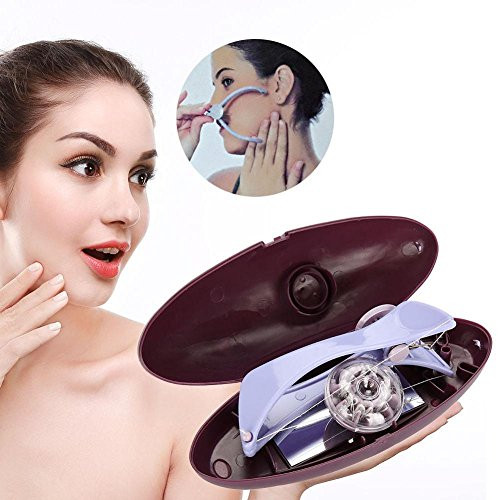 Qqmora Facial Epilator, Comfortable Facial Hair Threading Removal Abs Threading Hair Removal Epilator With 10 Cotton Lines For Women(Glasses Boxed)