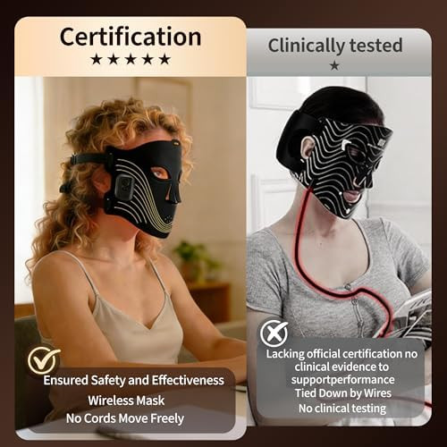 Memtim Red Light Therapy Mask For Face 4 Modes Cordless Led Face Mask Light Therapy With 2000Mah Rechargeable Remote Led Face Mask At Home& Travel