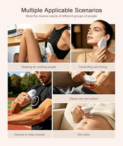 Inteo 3 In 1 Face & Body Sculpting Machine Rechargeable Beauty Device For Body Contouring Cellulite Massager Tool With Red Light Therapy For Home Spa Or Travel Self-Care