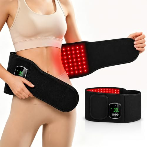 Miula 3-In-1 Cordless Red Light Therapy Belt For Back Abdomen, 660Nm & 850Nm Wavelengths With Heat & Vibration Massage,5000Mah Rechargeable Waist Wrap For Belt Discomfort Relief, For Parents
