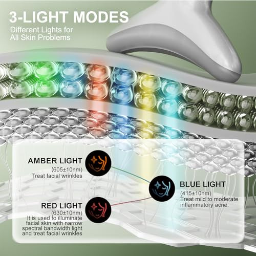 Ihowin Red Light Therapy For Face Led Face Massager Tool With Vibraion Porable Facial Massager For Skin Care At Home Wrinkle Reducer Face Sculpting Tool 'Micro-Current Facial Beauty Device(Model Am-810W)