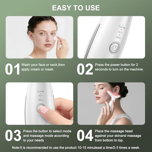 Ihowin Red Light Therapy For Face Led Face Massager Tool With Vibraion Porable Facial Massager For Skin Care At Home Wrinkle Reducer Face Sculpting Tool 'Micro-Current Facial Beauty Device(Model Am-810W)