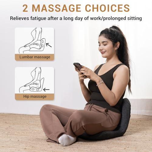 Mynt Lower Back Massager, Shiatsu Hip Massager, Lumbar Rolling Massage Seat Cushion With Heat, Foldable Ergonomic Support Cushion For Home Office Help Improve Sitting Posture, s For Mom