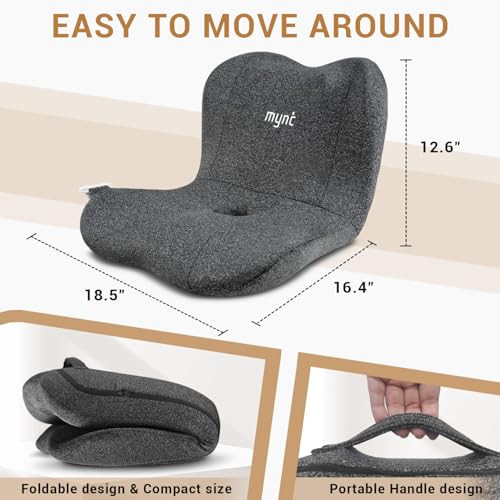 Mynt Lower Back Massager, Shiatsu Hip Massager, Lumbar Rolling Massage Seat Cushion With Heat, Foldable Ergonomic Support Cushion For Home Office Help Improve Sitting Posture, s For Mom