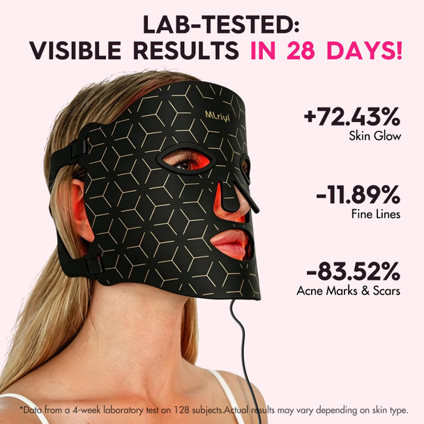 Mlriyl Red Light Therapy Mask For Face, 7-In-1 Led Face Mask Light Therapy With 432 Leds & 850Nm Nir, 3600Mah Rechargeable, Adjustable Brightness, Timer, Full Face Coverage For Flawless Glowing Skin
