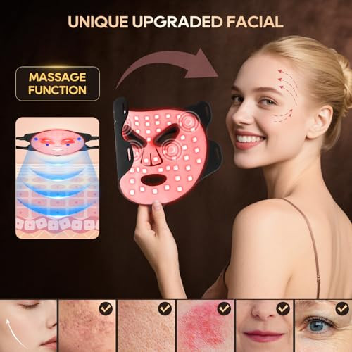 Morfone Red Light Therapy For Face, 4 Modes Led Face Mask Light Therapy With Timing Function, Near-Infrared 850Nm Red Light Therapy For Home Use, For Women Girls