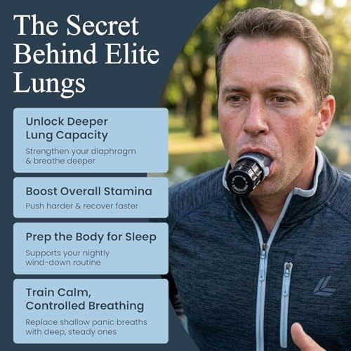 Expand-A-Lung ( ) Breathing Exercise Fitness Trainer | Inspiratory Muscle Strength Tool | Breathe Easier With Stronger Lungs | Dual-Way Inhale-Exhale Adj. Resistance Settings 2 Pack