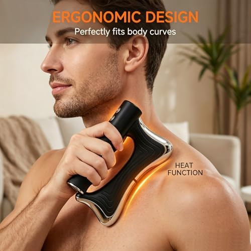 Jixfq Sculptwave Full Body Contouring Device,Electric Fascia Knife Massager Heating And Vibration, Muscle Scraper Tool, Body Gua Sha Massage Tool,Fascia Tool Massage Tools For Deep Tissue(Black)