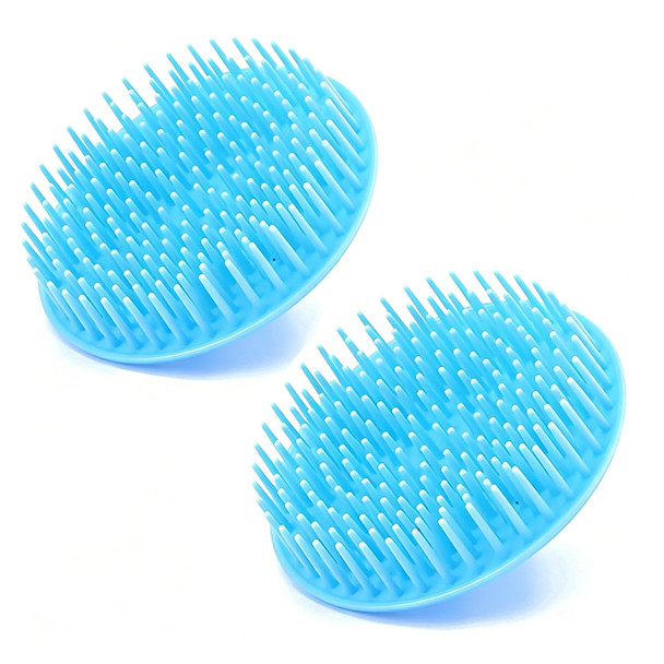Gouccpu Hair Scalp Massager Shampoo Brush Shower Head Scrubber Cleanser Massage Comb For Hair Growth Ease Dandruff Removal And Head Relaxation For Women And Men Or Pets (Blue) 2 Pack