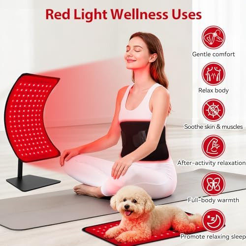 Puroth Red Light Therapy For Face Body, 2-In-1 Red Light Panel Device With Belt, 660Nm & 850Nm Near Infrared Light Therapy Lamp With Remote Control, 5 Adjustable Brightness & Timer, For Women Men