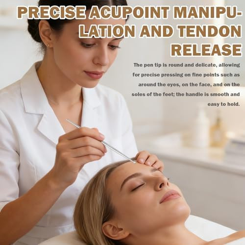 Gblckadof Reflexology Tools,Stainless Steel Acupuncture Pen,Portable Ear Seeds Acupuncture Kit,Facial Reflexology Tool Pressure Muscle Release For Feet, Legs, Neck, Back Deep Tissue 3 Pcs