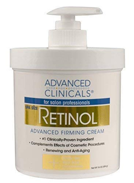 Advanced Clinicals Retinol Cream. Spa Size for Salon Professionals. Moisturizing Formula Penetrates Skin to Erase the Appearance of Fine Lines & Wrinkles. Fragrance Free. 16oz by Advanced Clinicals