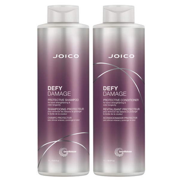 Joico Defy Damage Protective Shampoo & Conditioner | For Color-Treated Hair | Strengthen Bonds & Preserve Hair Color | With Moringa Seed Oil & Arginine