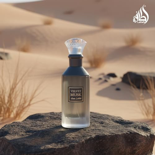 Lattafa Velvet Musk Soft Powdery Woody Eau De Parfum Spray Long-Lasting Fragrance For Unisex 3.4 Ounce / 100 Ml