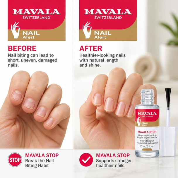 Mavala Stop Deterrent Nail Polish Treat | Nail Care To Help Stop Putting Fingers In Your Mouth | Bitter Taste | Easy Application | For Ages 3+ | 0.3 Fl Oz
