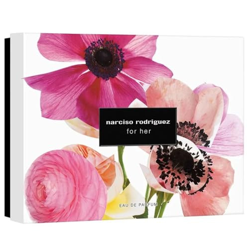 Narciso Rodriguez For Her Set (For Her Eau De Parfum 3.3 Fl. Oz + Body Lotion 1.6 Fl. Oz + Eau De Parfum Mini 0.33 Fl. Oz)