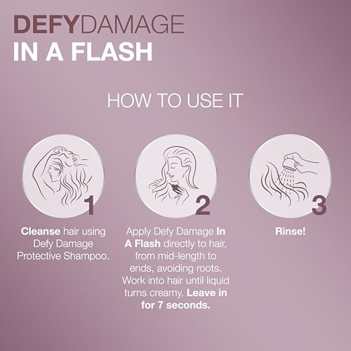 Joico Defy Damage In A Flash 7-Second Bond Building Hair Treat With Liquid Keratin Quick Bond Strengthening & Protection Color -Safe Unique Liquid-To-Cr Me Formula 6.76 Fl Oz