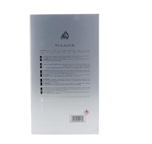 Lattafa Maahir Legacy Fresh Aromatic Woody Amber Eau De Parfum Spray Long-Lasting Fragrance For Men 3.40 Ounce / 100 Ml