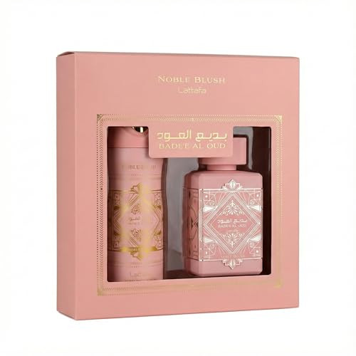 Lattafa Badee Al Oud Noble Blush 2 Pcs Set With 100Ml Edp + 200Ml Perfumed Spray